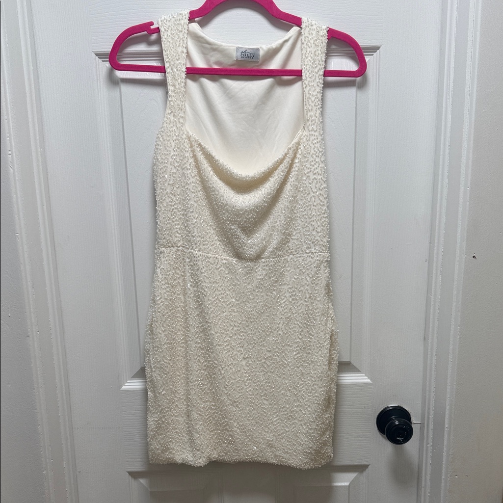 Oh Polly Cream Textured Mini Dress